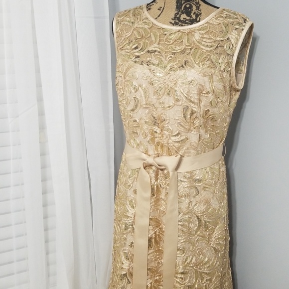 Betsy & Adam Dresses & Skirts - Sz 14 Betsy & Adam Sequin Dress Gold Formal Gown
